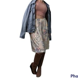 Vintage 80s Pastel Floral Skirt